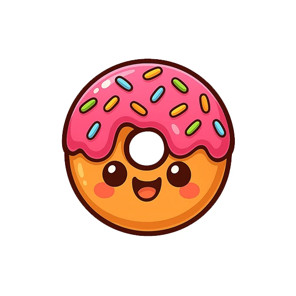 استیکر پارچه و لباس پاد آفرین طرح کارتونی دونات کد 5419