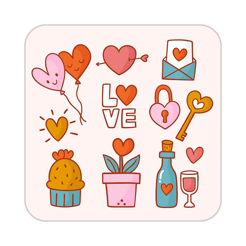 زیر لیوانی کاکتی طرح عاشقانه مدل mp37673