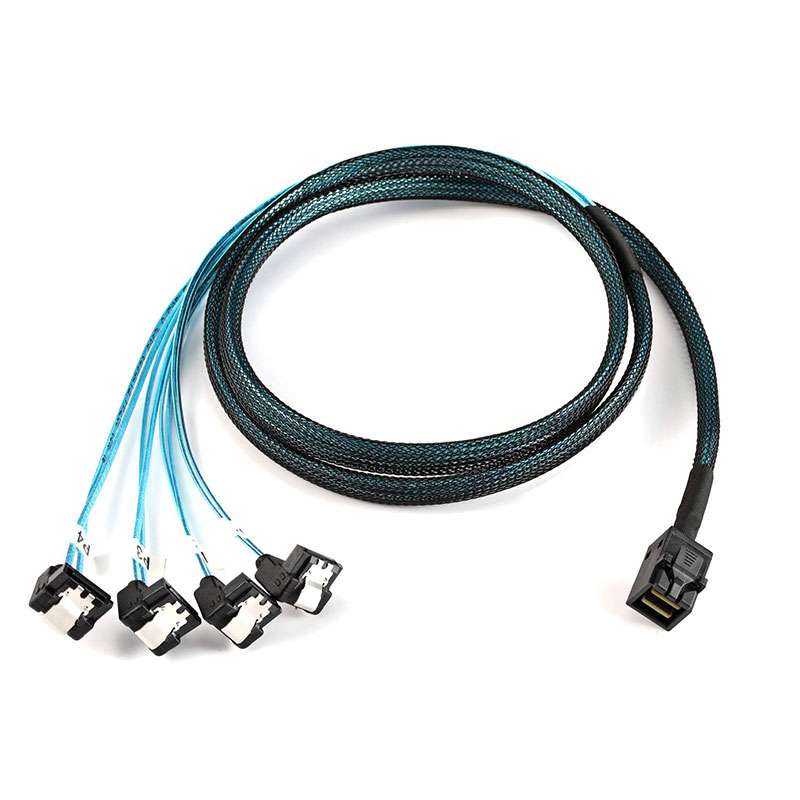 کابل تبدیل Mini SAS SFF-8643 به چهار SATA اسمارطور مدل 90 درجه کد SM115