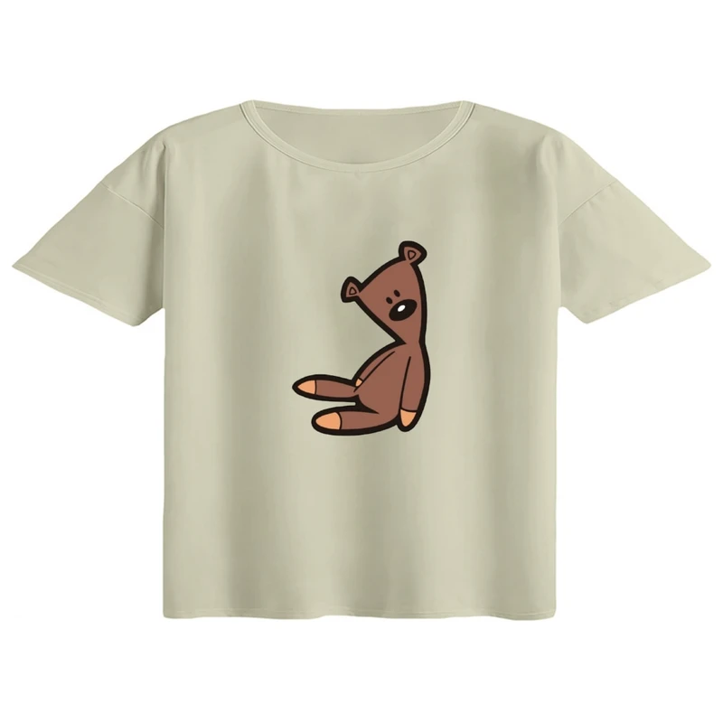 کراپ تی‌شرت آستین کوتاه زنانه مدل مستربین