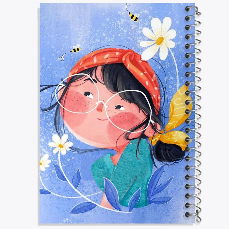 دفتر ژورنال نویسی 50 برگ خندالو مدل نقطه ای طرح دخترانه فانتزی کد 25749