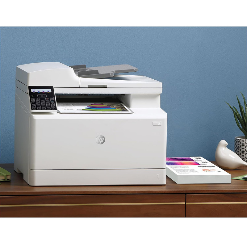 پرینتر اچ ‌پی رنگی چهار کاره با چاپ لیزری مدل LaserJet Pro MFP M183fw، سایز چاپ A4، قابلیت چاپ دو رو