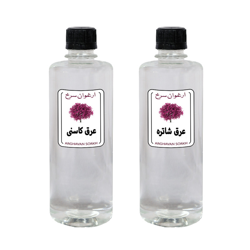 عرق کاسنی و شاتره ارغوان سرخ - 1 لیتر بسته 2 عددی