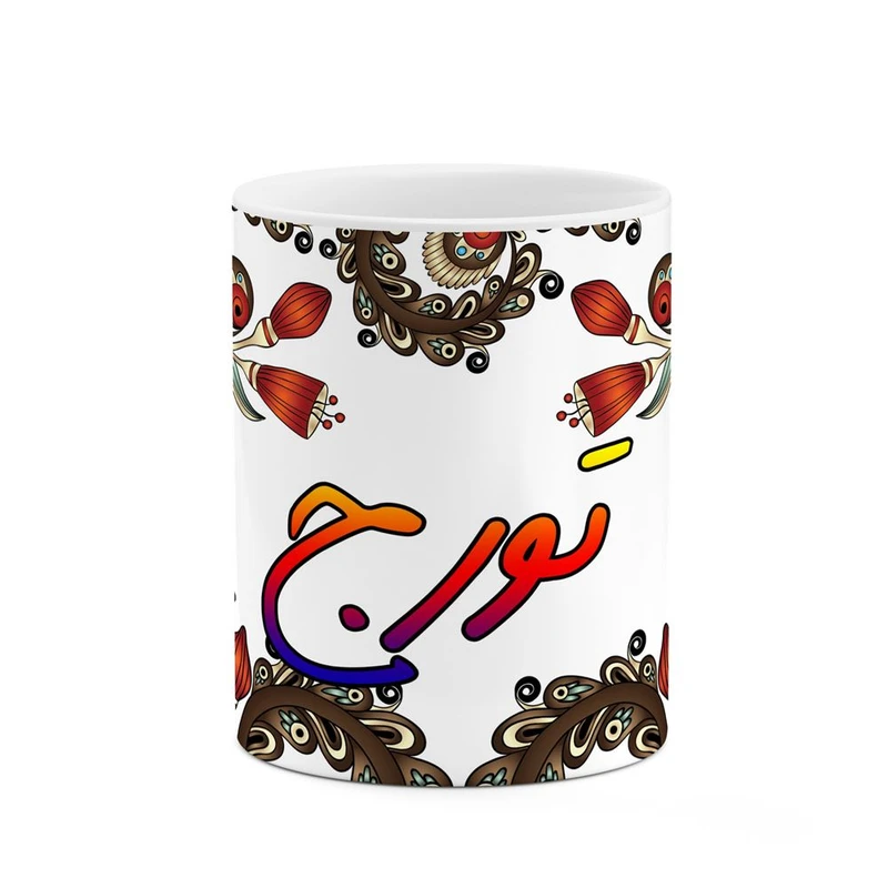 ماگ کاکتی مدل اسم تورج طرح سنتی گل و بته کد mgh44592