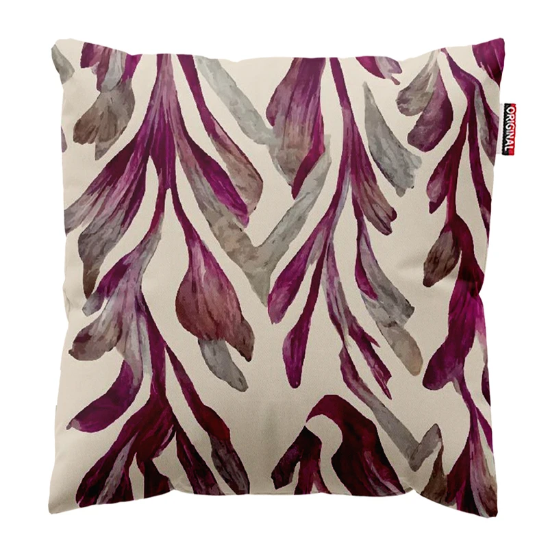 کوسن پاد آفرین مدل مینیمال طرح گل و برگ کد PK303529 سایز 30*30 سانتی متر