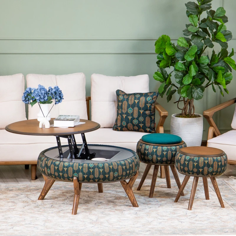 میز پذیرایی گرد مدل نقش طرح آپادانا مجموعه سه عددی 