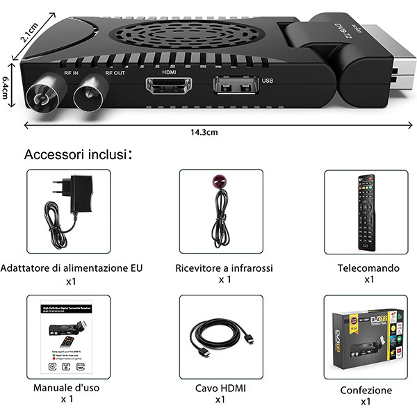 گیرنده دیجیتال DVB-T2 مدل X-H265 HEVC Main 10-666