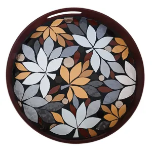 سینی کاشی کاری مدل گلدار