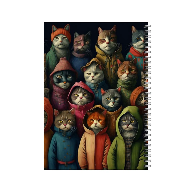 دفتر مشق 80 برگ بامبیلیپ طرح گربه های هودی پوش کد 9222880