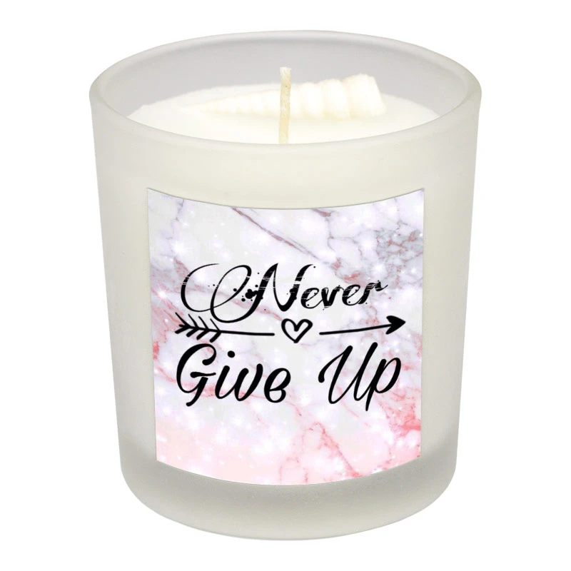 شمع لیوانی طرح تکست مدل D024