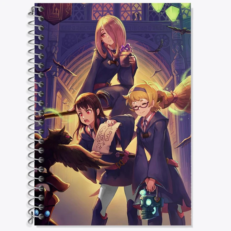 دفتر زبان 50 برگ خندالو مدل سه خط طرح اکو انیمه جادوگران کوچک Little Witch Academia کد 22887