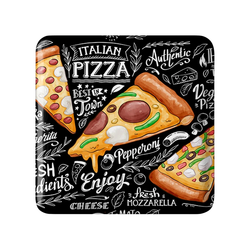 مگنت خندالو طرح پیتزا  Pizza مدل مربعی کد 31091