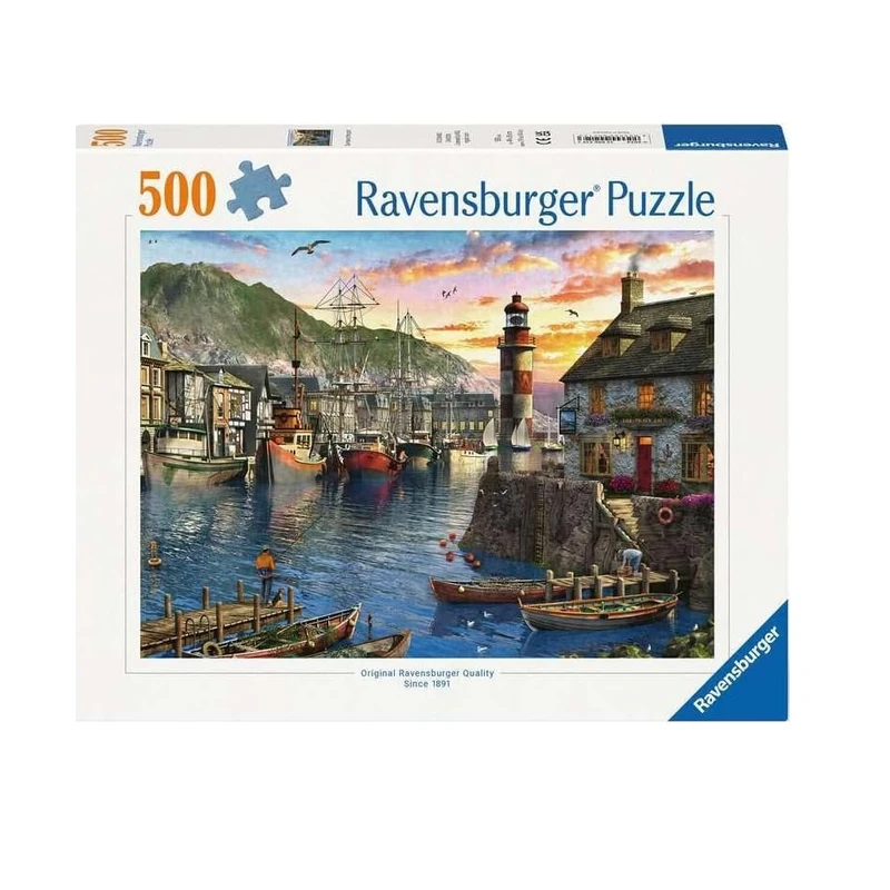 پازل 500 تکه راونزبرگر مدل Sunrise at the Port کد 12000212 مناسب برای 12 سال به بالا