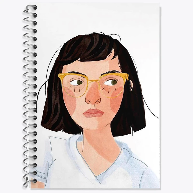 دفتر زبان 50 برگ خندالو مدل دو خط طرح دخترونه کد 6116