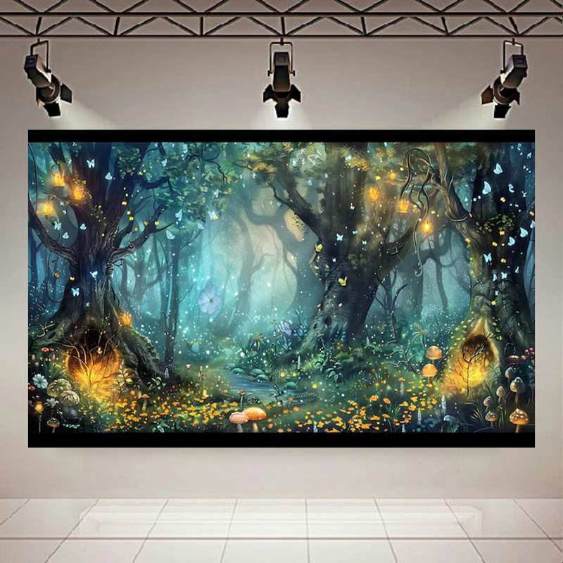 پوستر طرح مخمل جنگل جادویی مدل کرم شب تاب کد AR3058303