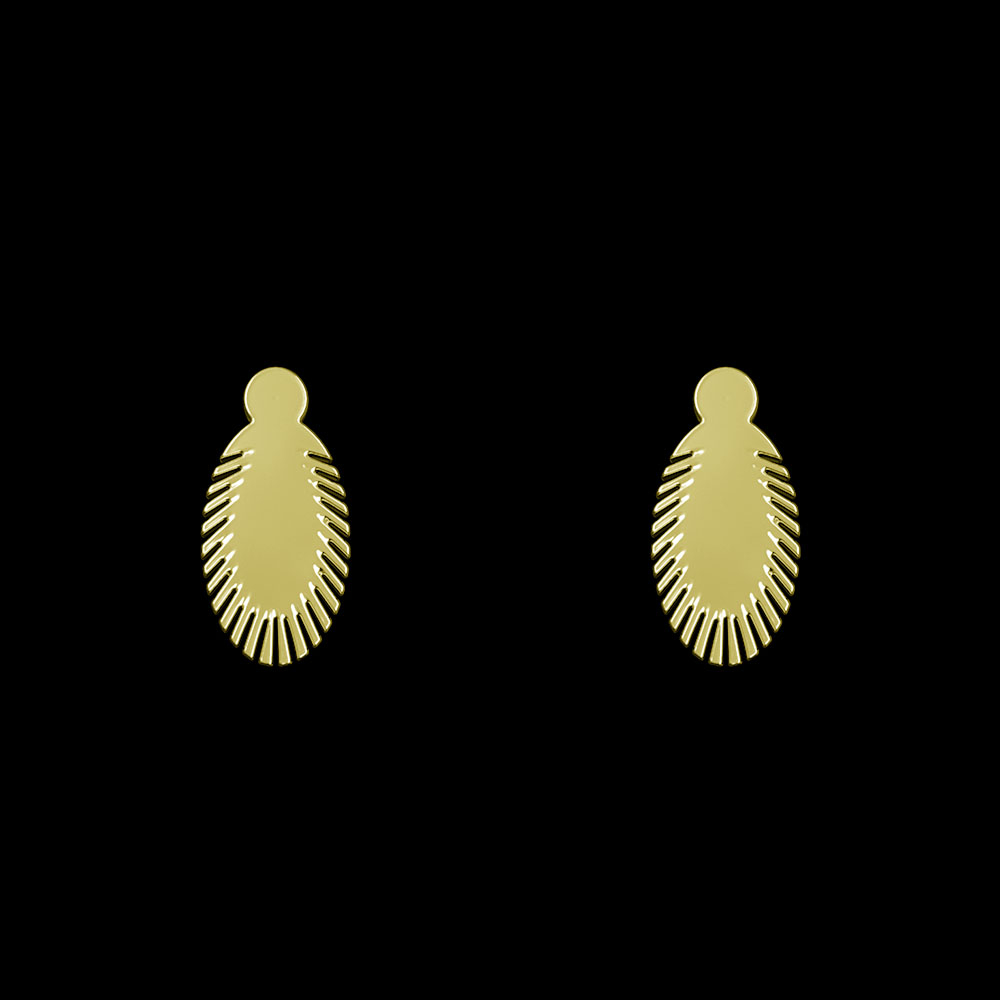 گوشواره طلا 18 عیار زنانه مدوپد مدل هندسی کد GA1-14232