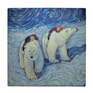 زیر لیوانی  طرح دو خرس قطبی کد    5881581_4501