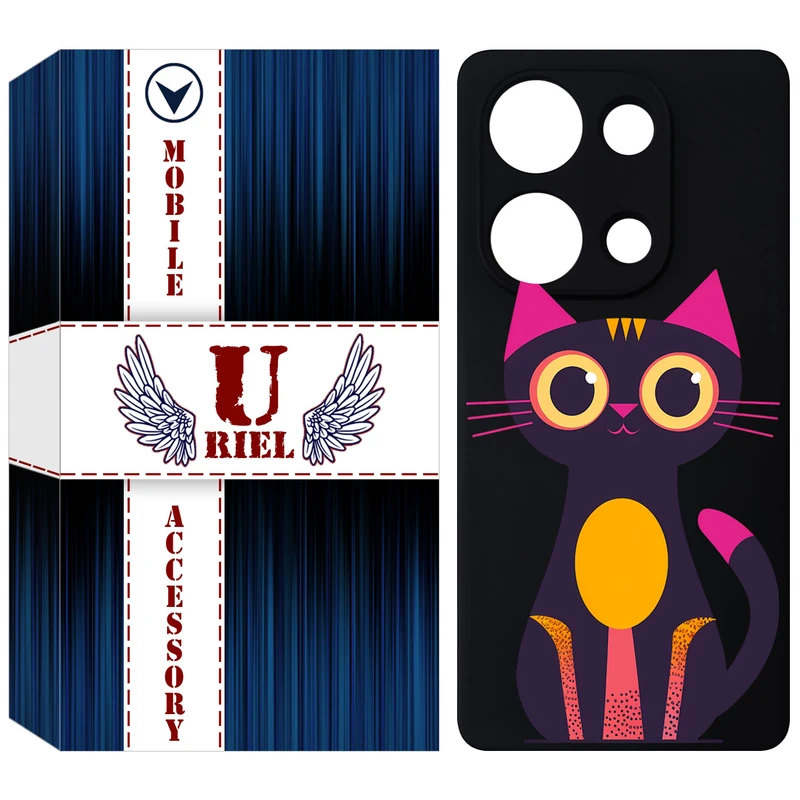 کاور یوریل مدل KSH کد 46 طرح گربه مناسب برای گوشی موبایل شیائومی Redmi Note 14S