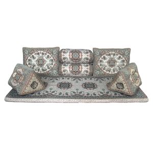 نقد و بررسی ست 7 تکه پشتی ترمه مدل شاه نشین طرح نیلوفر توسط خریداران