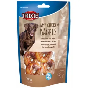 تشویقی سگ تریکسی مدل Trixie lamb chicken bagels وزن 100 گرم