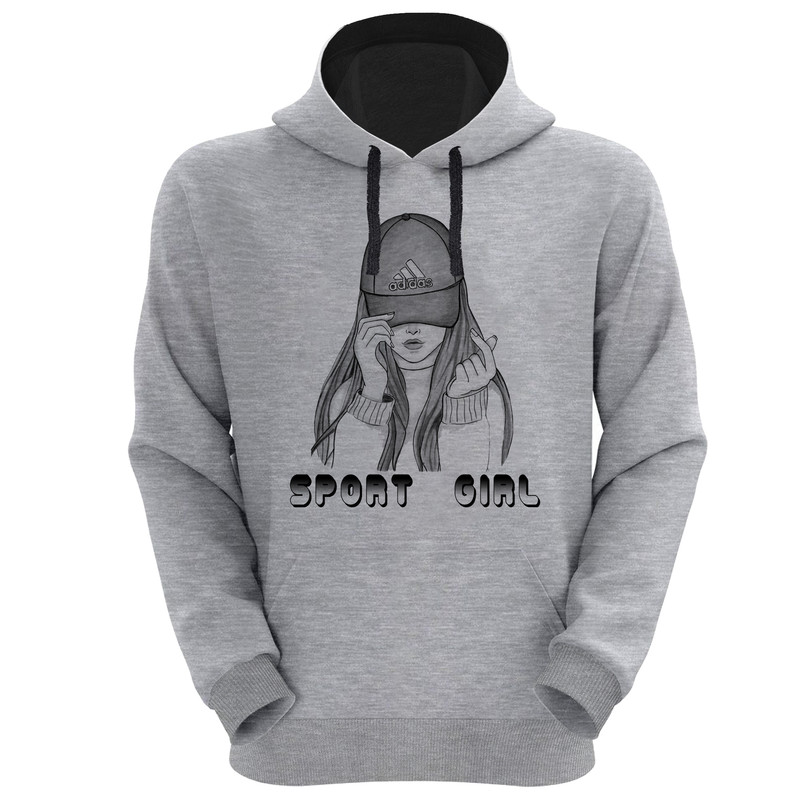 هودی زنانه کد v19 رنگ طوسی