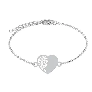 دستبند زنجیری زنانه هایکا مدل قلب اسلیمی کد z.dh93