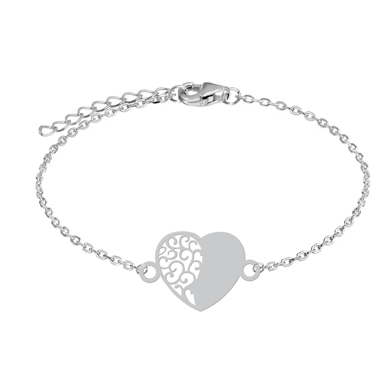 دستبند زنجیری زنانه هایکا مدل قلب اسلیمی کد z.dh93