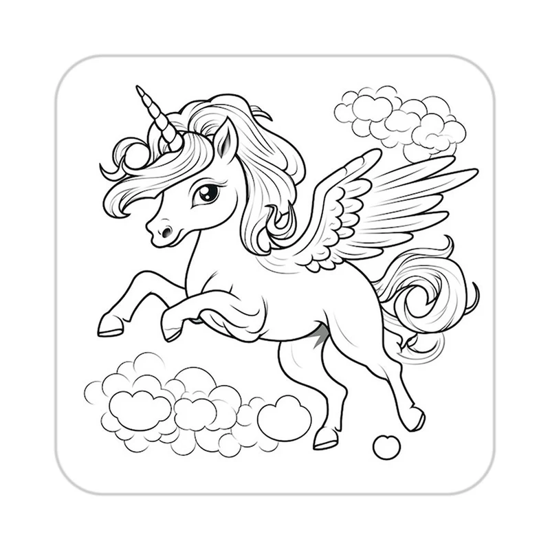 زیر لیوانی کاکتی طرح اسب تک شاخ و یونیکورن مدل mp30306