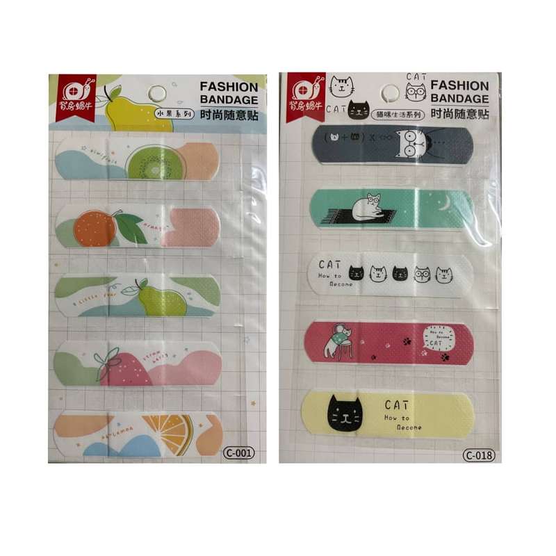 چسب زخم مدل فانتزی طرح میوه و گربه مجموعه 2 عددی