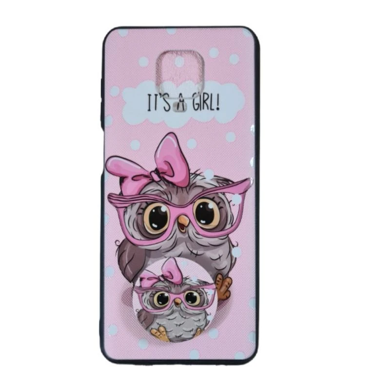 کاور طرح دخترانه کد 963 مناسب برای گوشی موبایل شیائومی Redmi Note 9s / 9 Pro به همراه پاپ سوکت