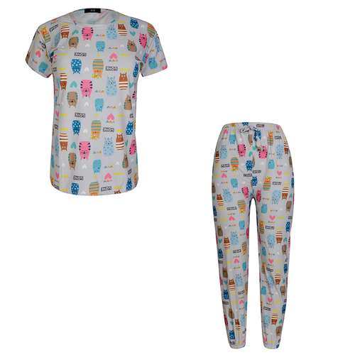 ست تی شرت آستین کوتاه و شلوار زنانه مدل 100104219