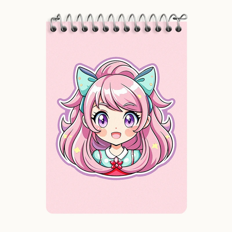 دفتر یادداشت 50 برگ خندالو طرح دخترانه بامزه کد N2600