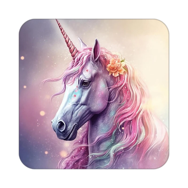 زیر لیوانی کاکتی طرح اسب تک شاخ و یونیکورن مدل mp31571