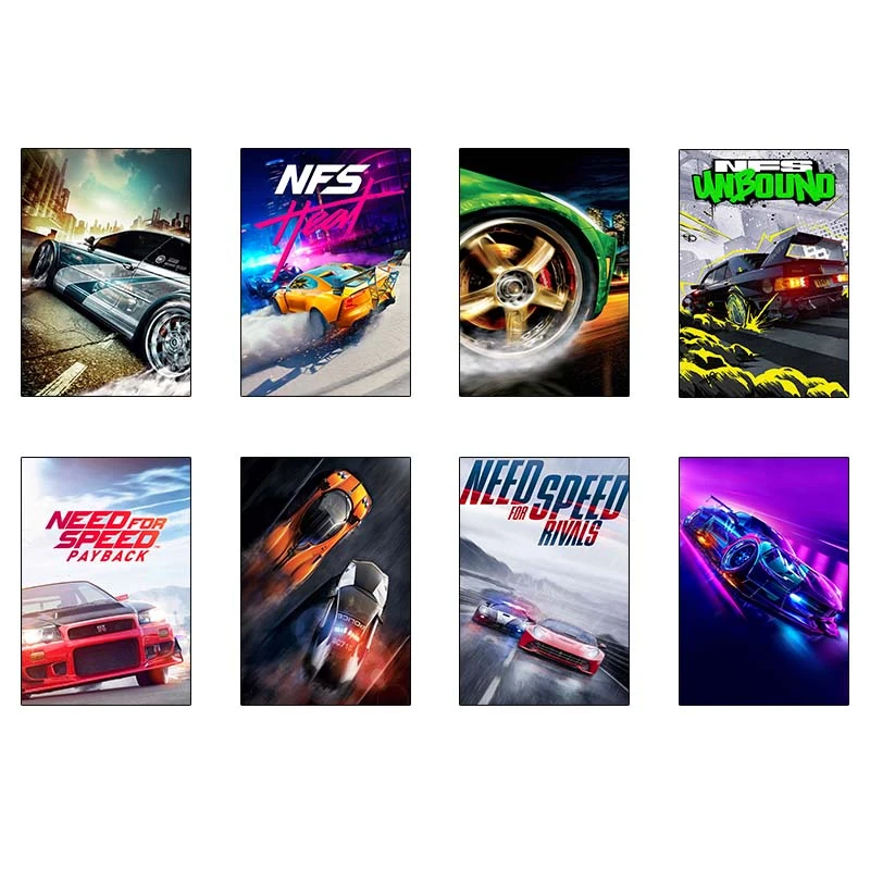 پوستر کارنيکا طرح نید فور اسپید Need for Speed کد 94950 مجموعه 8 عددی