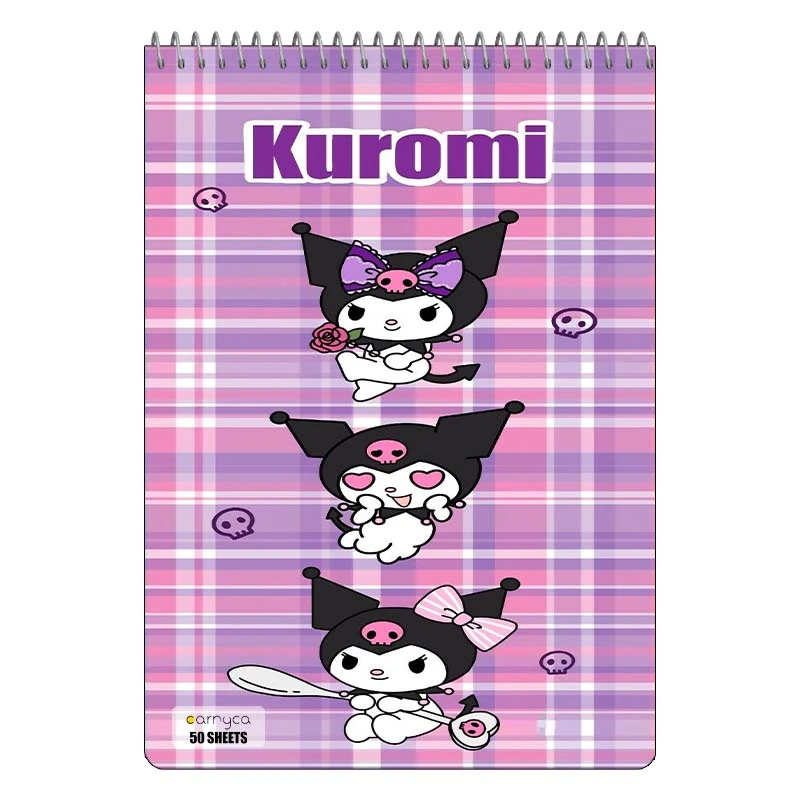 دفتر نقاشی 50 برگ سیمی کارنیکا طرح مای ملودی و کورومی My Melody & Kuromi کد 76716
