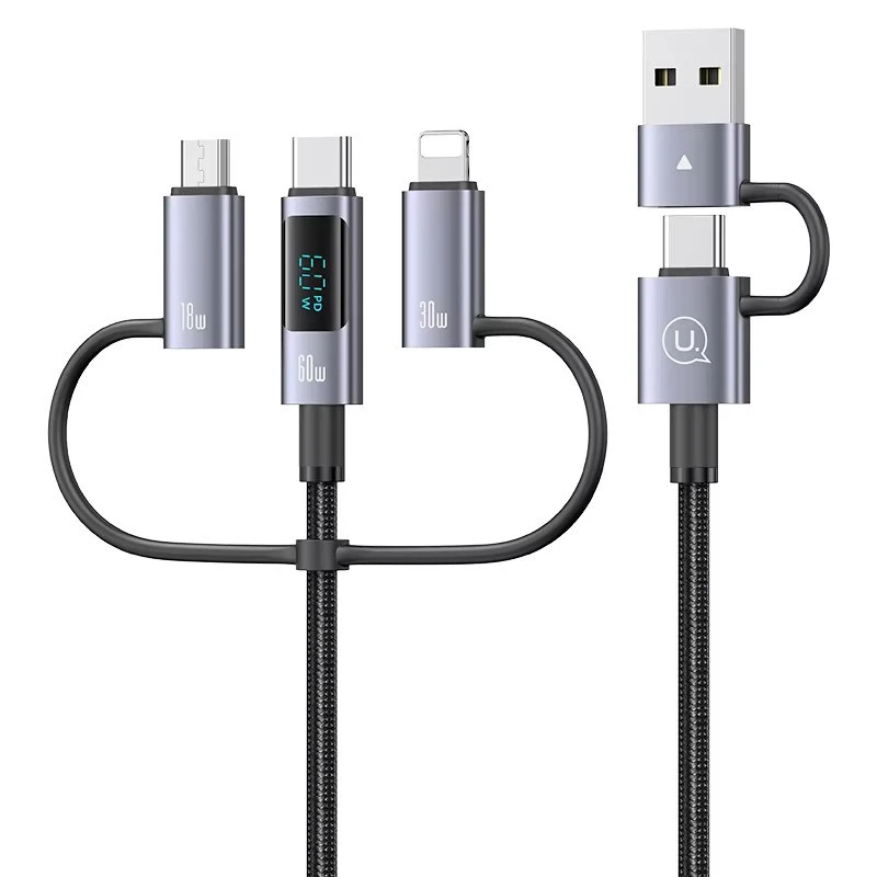 کابل تبدیل Usb/Usb-c به Microusb/لایتنینگ/Usb-c یوسمز مدل sj713 طول 1.2 متر