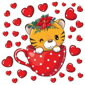 استیکر دیواری کودک تُکتم مدل ببر کوچولو مجموعه 34 عددی