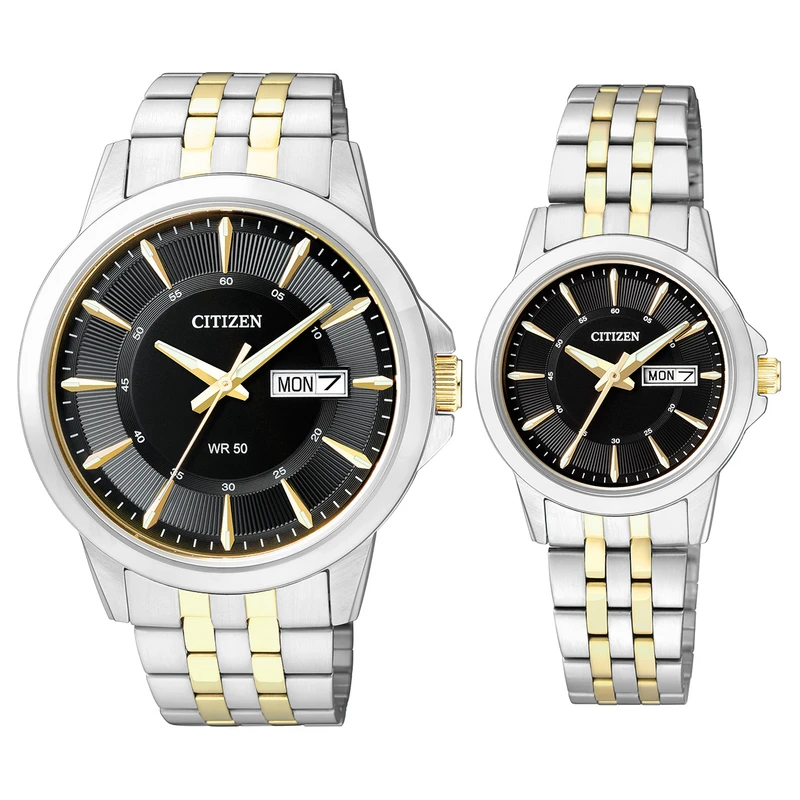 ست ساعت مچی عقربه ای زنانه و مردانه سیتی زن مدل BF2018-52E - EQ0608-55E