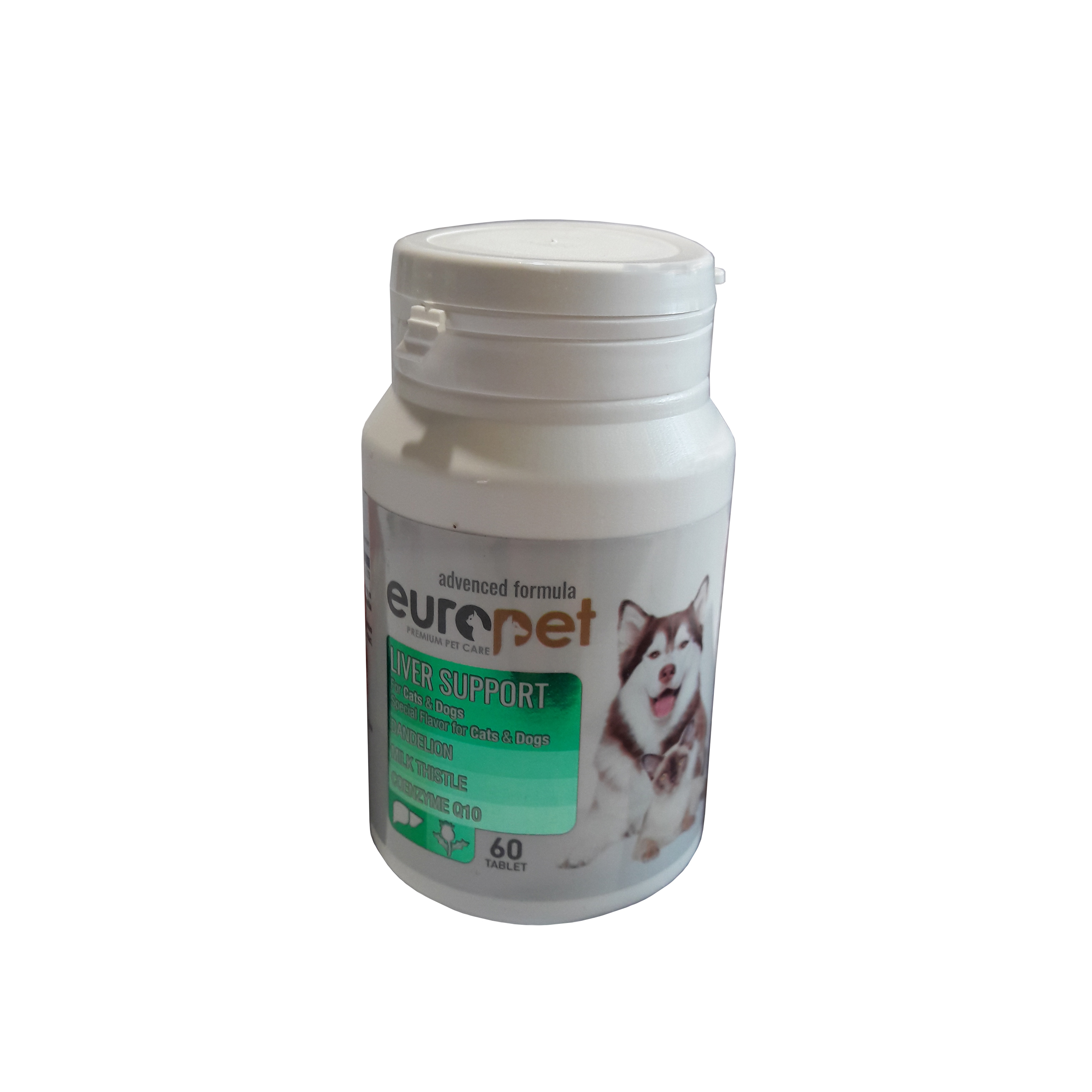 قرص حفاظتی و حمایتی کبد سگ و گربه یوروپت مدل LIVER SUPPORT مجموعه 60 عددی