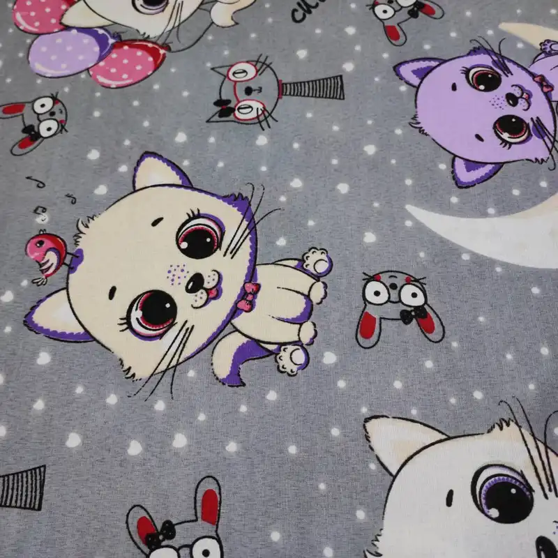 پارچه ملحفه مدل کودک طرح پیشی کد D