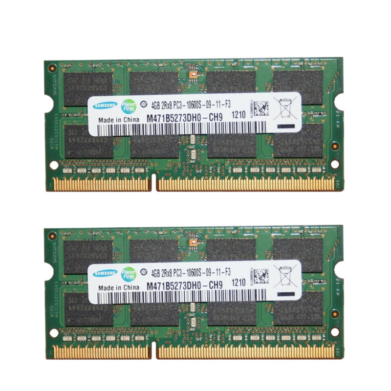 رم لپ تاپ DDR3 دو کاناله 1333 مگاهرتز سامسونگ مدل 10600s ظرفیت ۴ گیگابایت بسته ۲ عددی