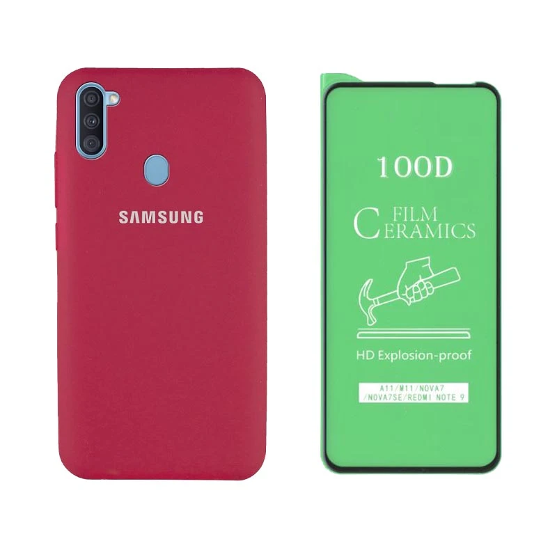 کاور مدل سیلیکونی W-412552 مناسب برای گوشی موبایل سامسونگ Galaxy A11 به همراه محافظ صفحه نمایش