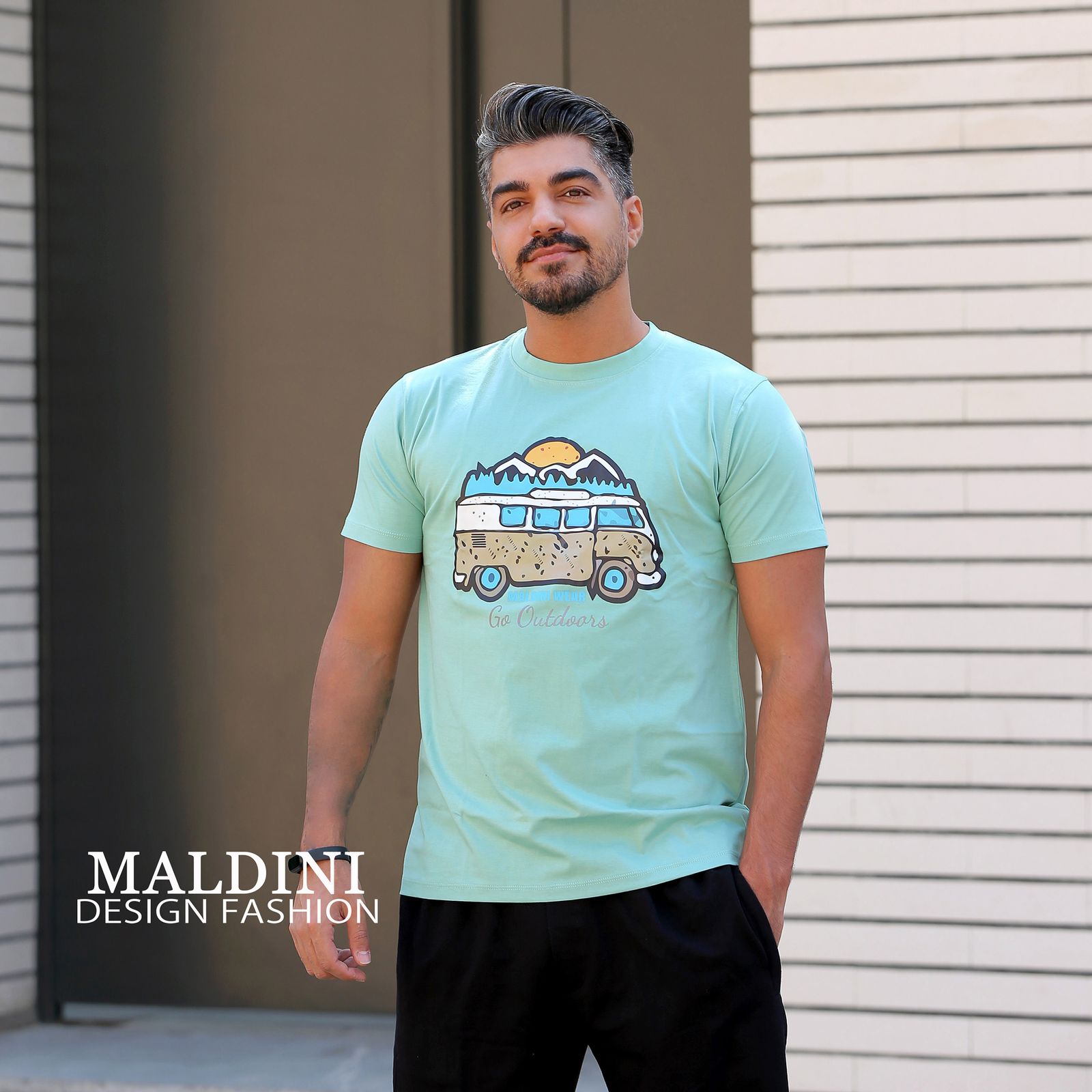 تی شرت آستین کوتاه مردانه مالدینی مدل T-145 -  - 9
