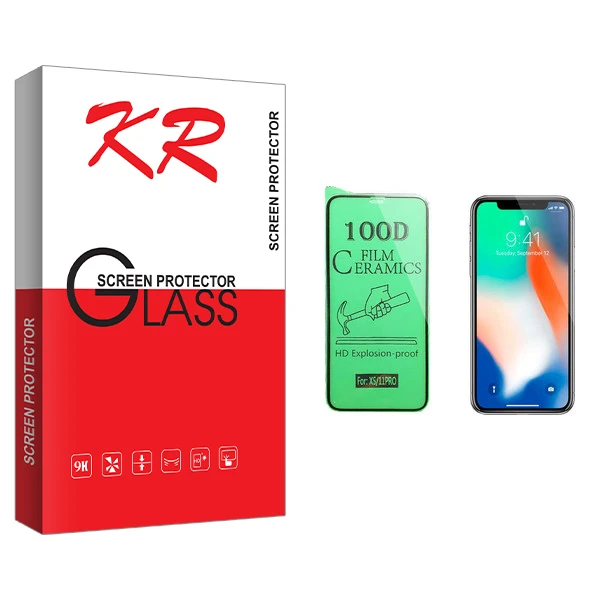 محافظ صفحه نمایش سرامیکی کی آر مدل +HD مناسب برای گوشی موبایل اپل iPhone X