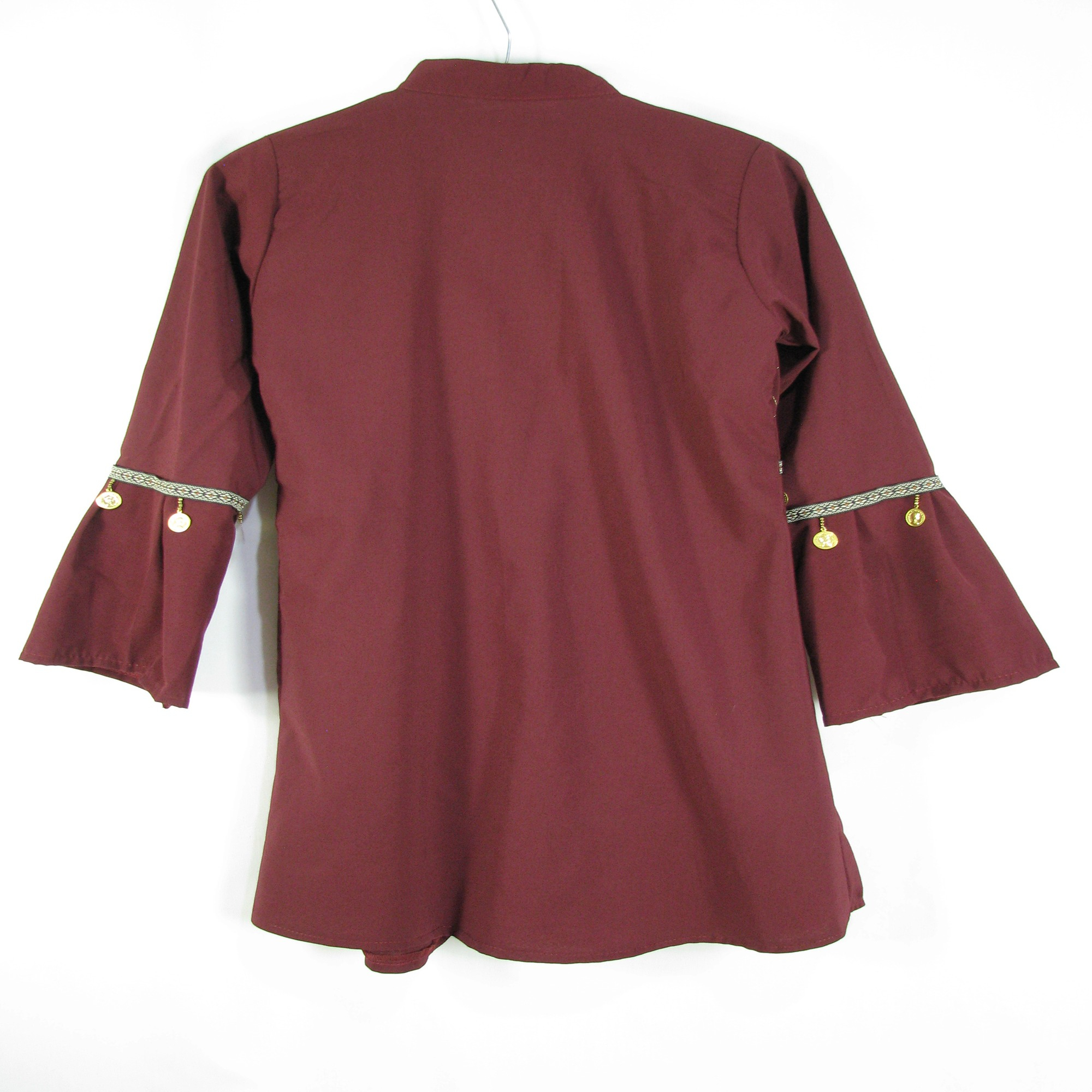 ست مانتو و تاپ دخترانه مدل نخی رنگ زرشکی