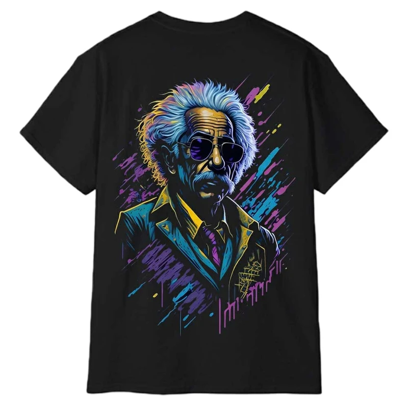 تی‌شرت آستین کوتاه مردانه پاد آفرین مدل انیشتین کد 1773