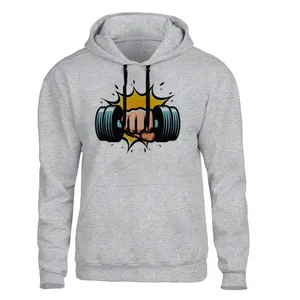 هودی مردانه مدل بدنسازی کد B529 رنگ طوسی