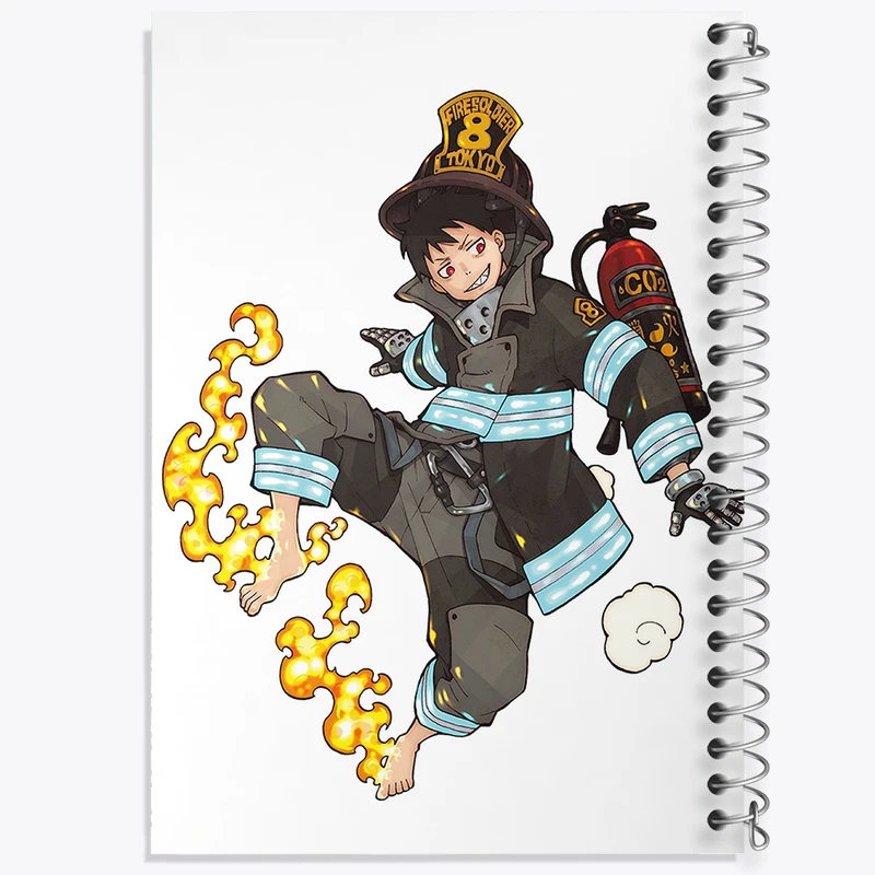 دفتر ژورنال نویسی 50 برگ خندالو مدل نقطه ای طرح شینرا انیمه نیروی آتش کد 32232