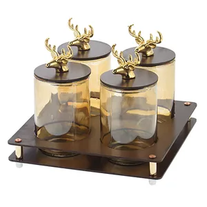 ست جای ادویه 4 پارچه طرح گوزن مدل 1425