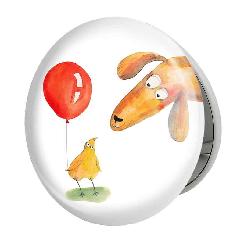 آینه جیبی خندالو طرح سگ و جوجه مدل تاشو کد 5268 